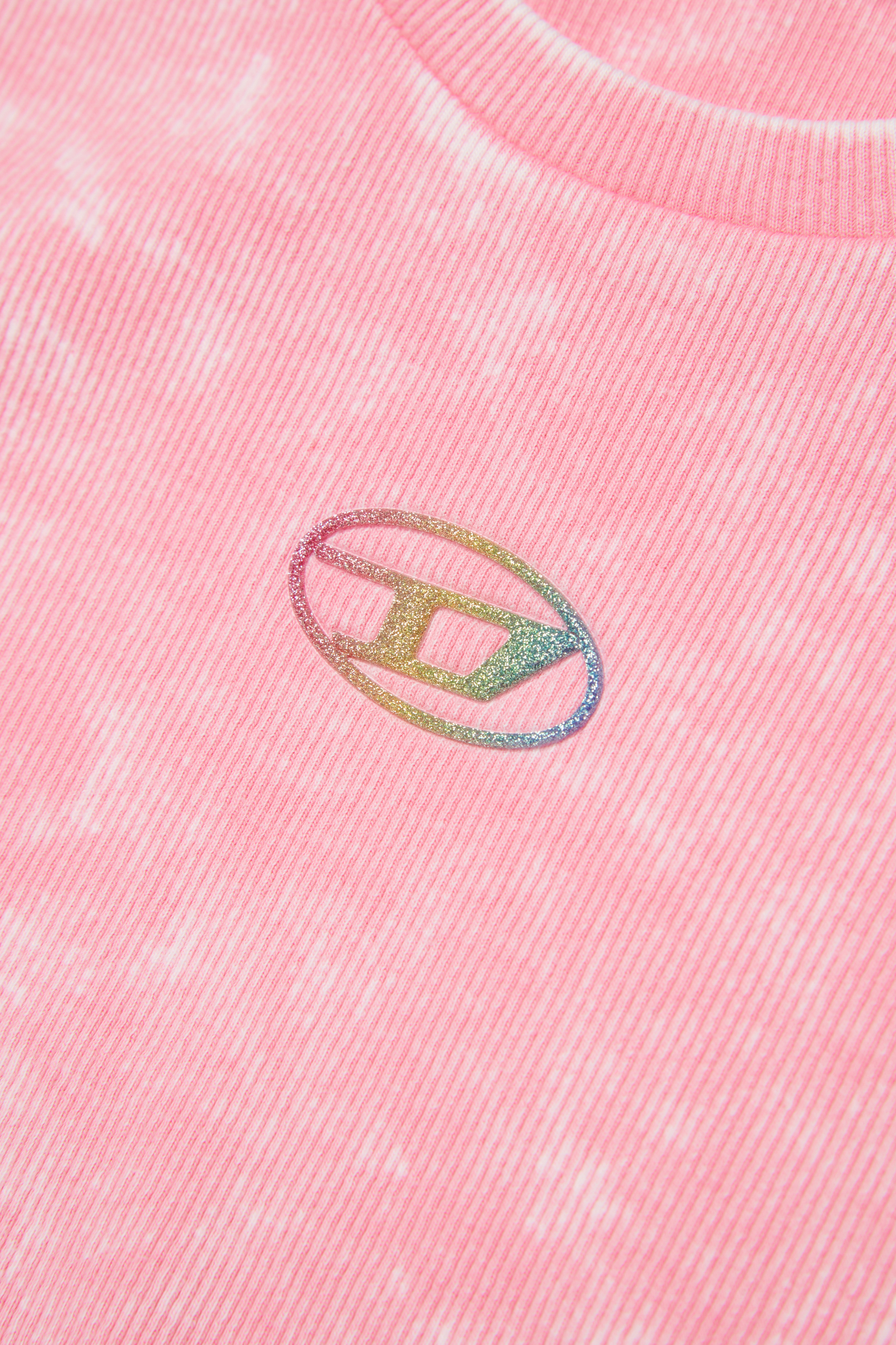 Diesel - TAILIA, T-shirt c&ocirc;tel&eacute; avec volants Femme in Rose - 4